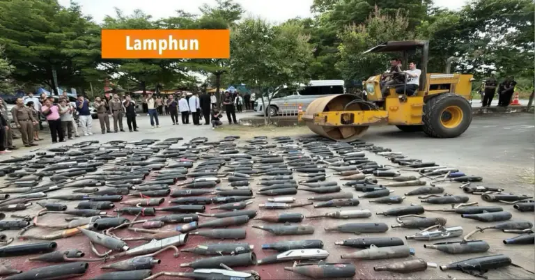 De politie in Noord-Thailand pakt door en brengt de rust terug in de provincie Lamphun.