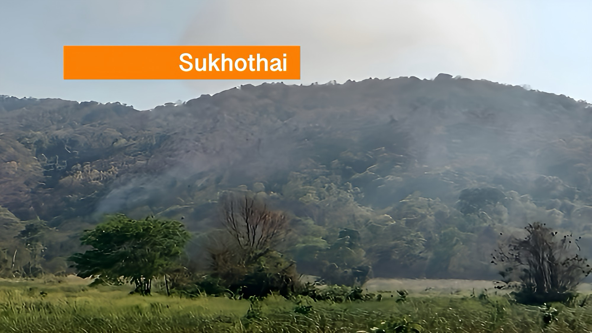 Een dure les voor twee pyromaantjes die een vuurtje in Ramkhamhaeng Nationaal Park in Noord-Thailand stookte.