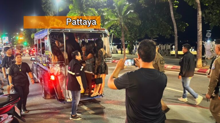 Politie Pattaya is voor de komst van de Amerikaanse militairen op een nachtelijke vlinderjacht geweest.