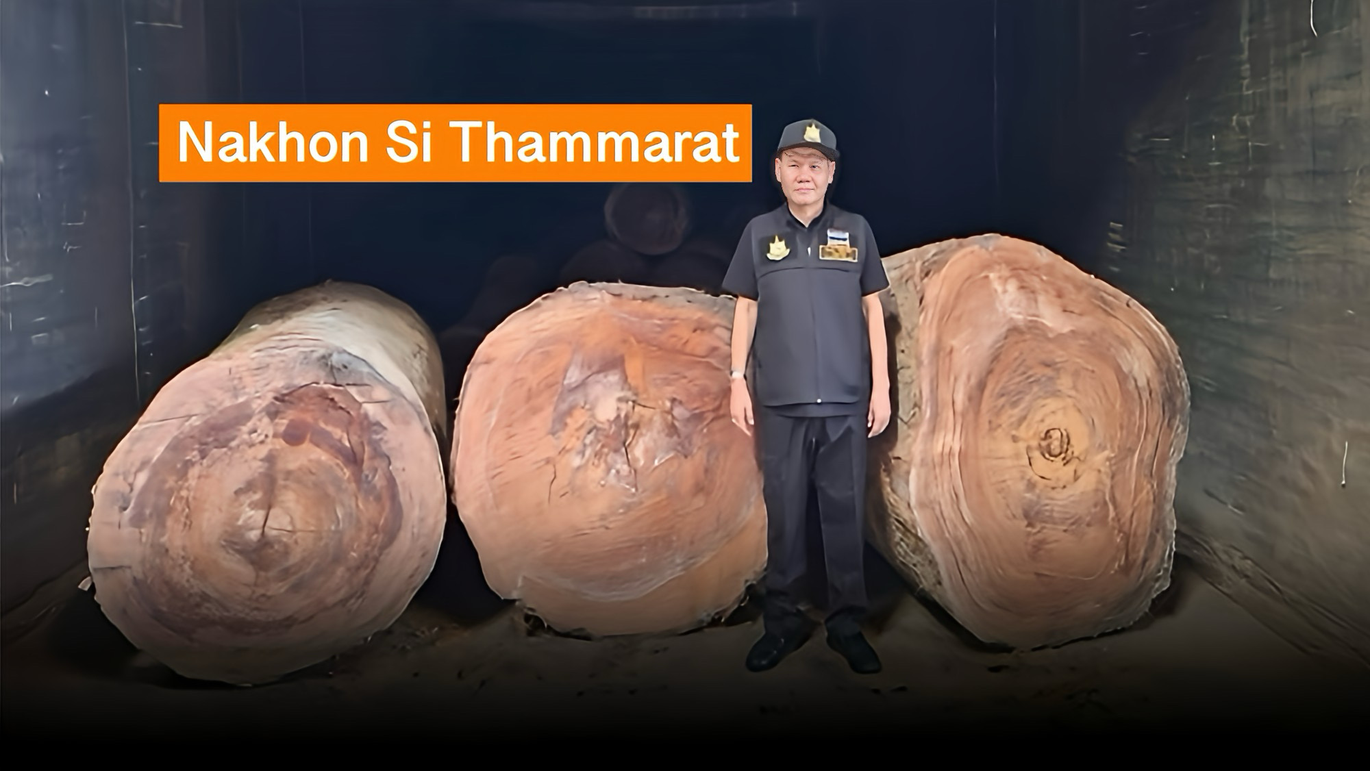 Een groot illegaal houtimperium in Zuid-Thailand is ontmaskerd; daarbij zijn tientallen reusachtige boomstammen en talrijke houtverwerkingsmachines aangetroffen.