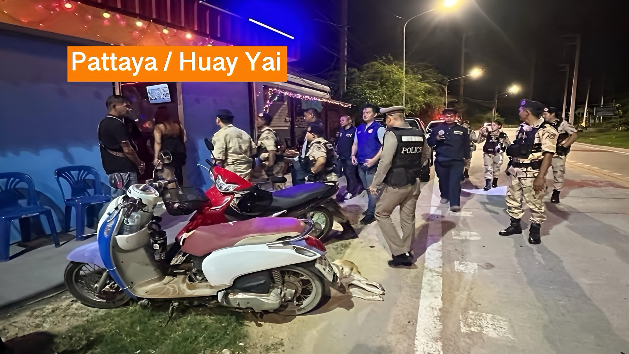 Regionale politie Oost-Thailand verscherpt de controles op uitgaansgelegenheden rond Pattaya.