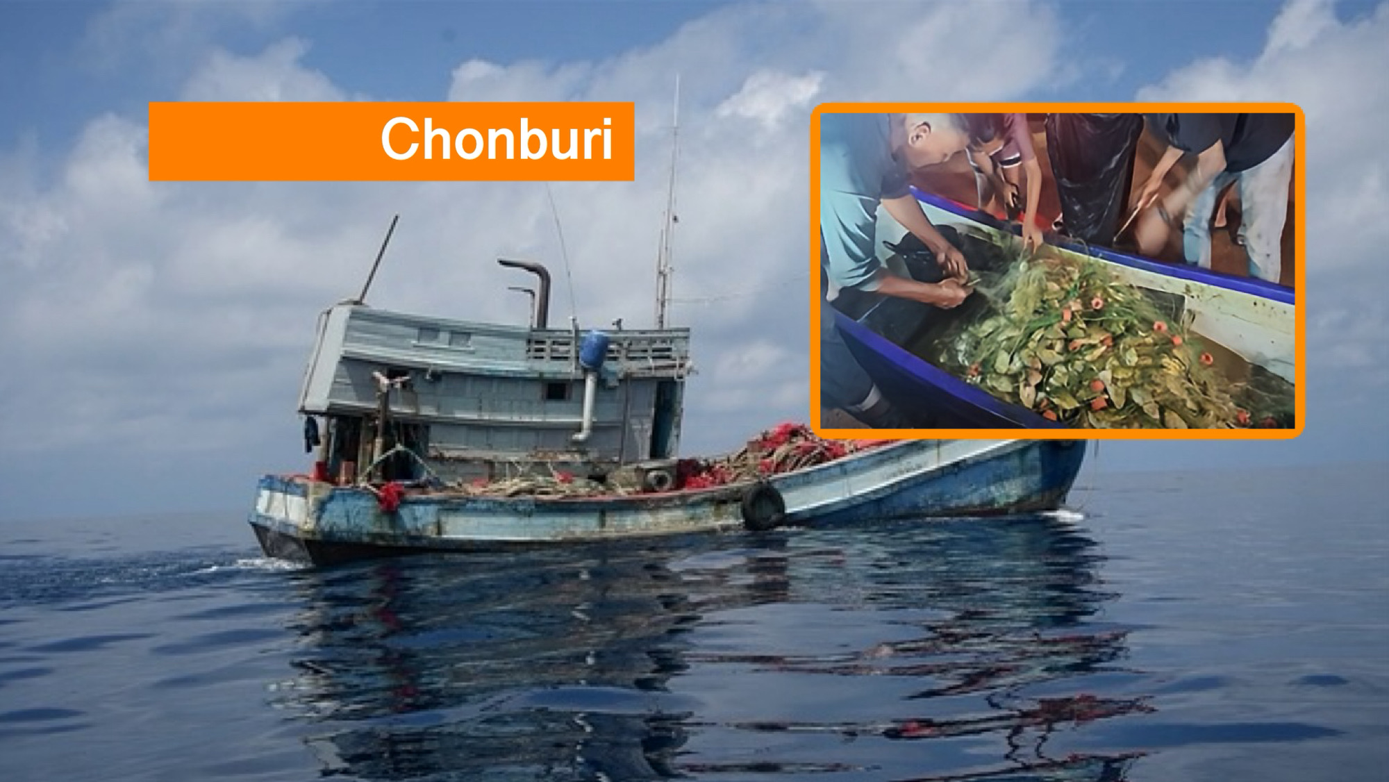 Vissers aan de oostkust van Thailand zijn verontrust door massale vangst van 200 kilo zwarte-kieuwtilapia; géén sardientje te zien.