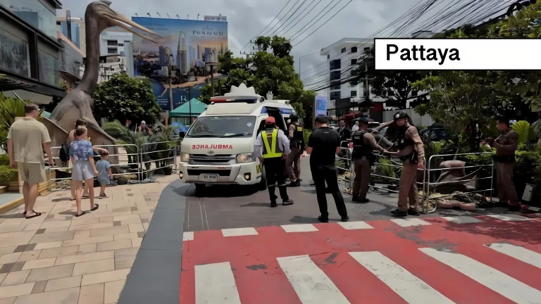 Vrouw bevalt spontaan bij het drukke winkelcentrum Central Pattaya, moeder en haar kleine T-Rex verkeren in stabiele toestand in het ziekenhuis.