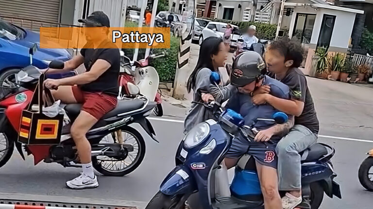 Voor je het weet, heb je een Thaise man op je nek; betalingsgeschil over levering van wiet escaleert in Pattaya: duwpartij en handgemeen.
