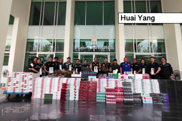 Douane weet in centraal-Thailand de hand te leggen op meer dan 370.000 gesmokkelde sigaretten.